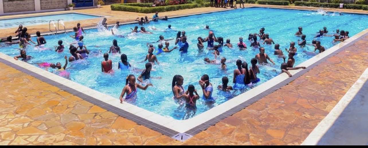 School swimming session at the campus pool